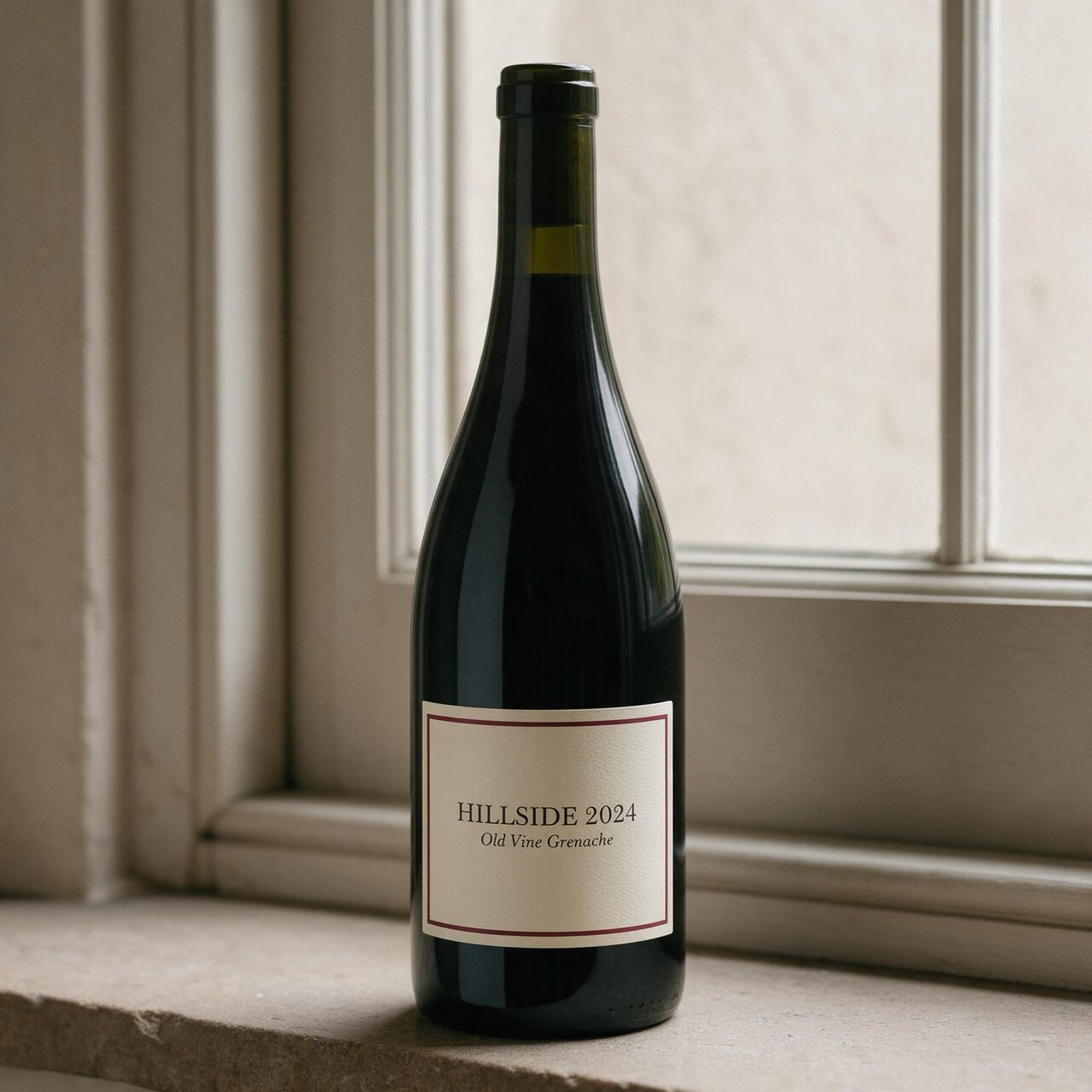 wine bottle with a HILLSIDE 2024 label generated with Seedream 5 Pro in Made